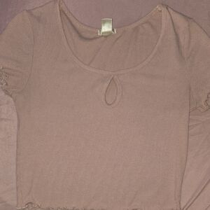 Bozzolo Mauve Ribbed Crop Top